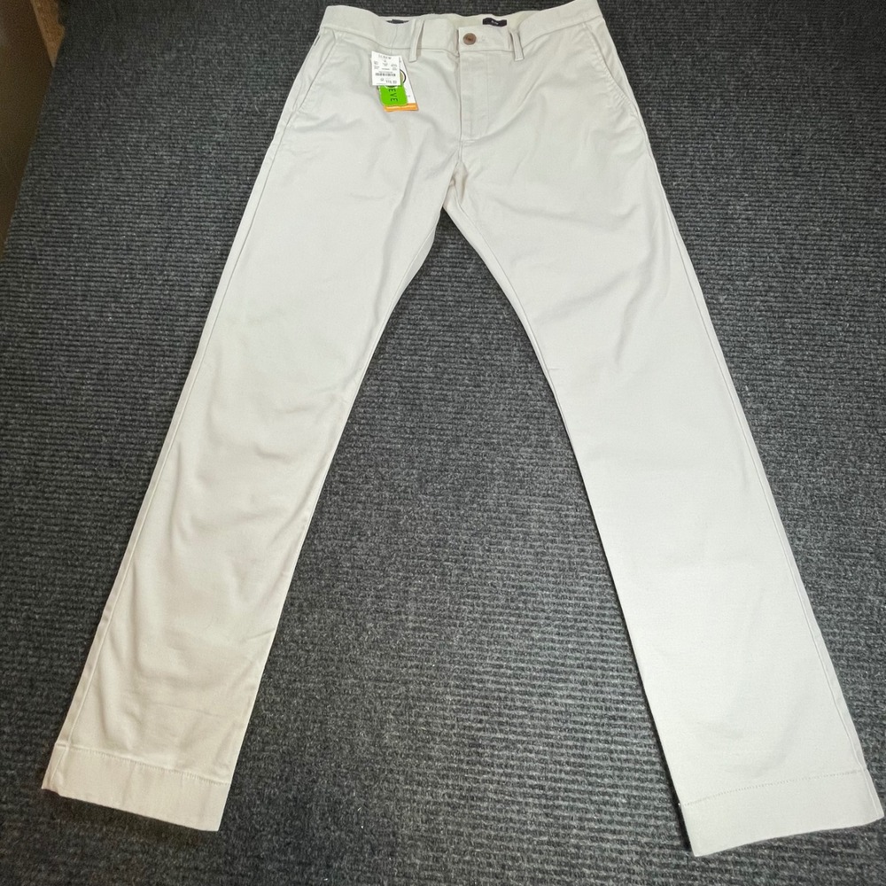 J.Crew Flex Pants Mens 30x30 Stone Beige TruTemp 365 Chino Straight BZ109‎ NEW